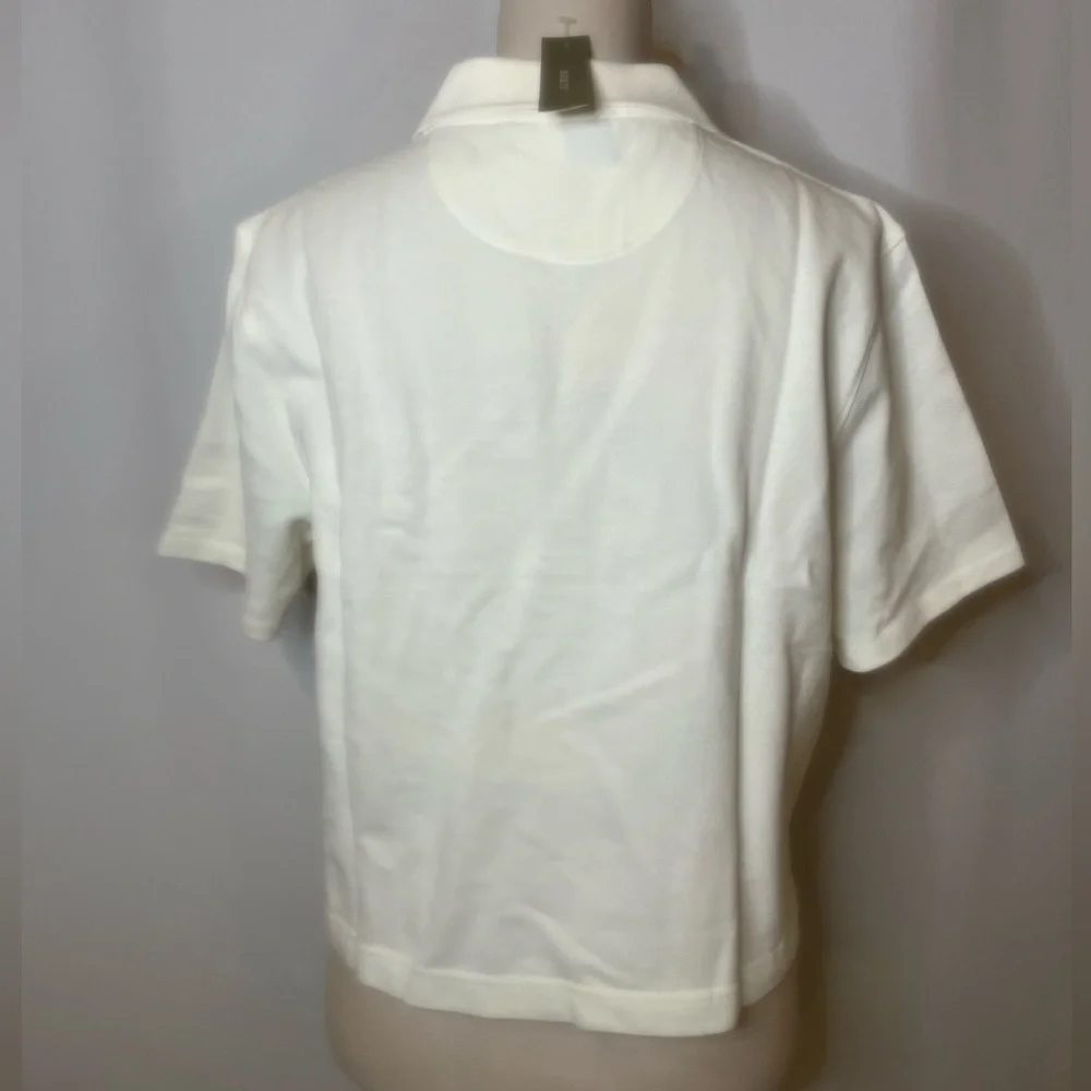 J.Crew Piqué cropped polo shirt in ivory - Picture 5 of 6